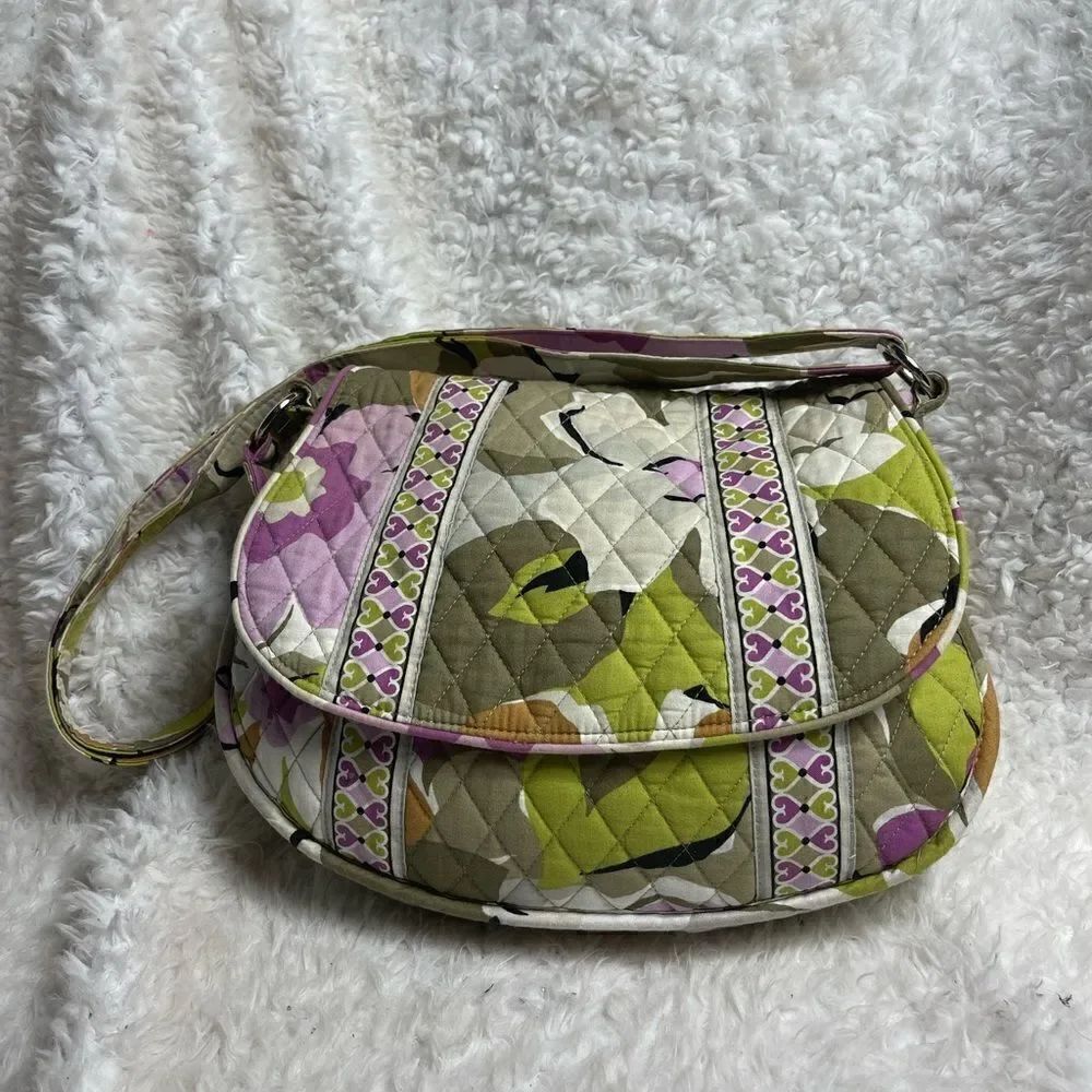Vera Bradley quilted floral multi pastel color shoulder/ crossbody bag .